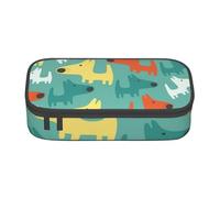 Estuche para lápices, estuche para lápices impreso de gran capacidad, estuche para lápices, estuche para lápices para oficina y escuela.Cachorro de perro de divertidos dibujos animados lindo