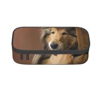 Estuche para lápices, estuche para lápices impreso de gran capacidad, estuche para lápices, estuche para lápices para oficina y escuela.Rough Collie Lassie Perros Perros Grandes Y Esponjosos Mascotas