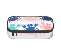 Estuche para lápices, Estuche para lápices Impreso de Gran Capacidad, Estuche para lápices, Estuche para lápices para Oficina y Escuela.Patrón de Rayas marinas de Animales Cangrejo
