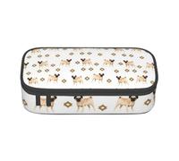 Estuche para lápices, estuche para lápices impreso de gran capacidad, estuche para lápices, estuche para lápices para oficina y escuela.Raza de perro Pug Acuarela Mascota Amante de perros popular