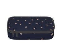 Estuche para lápices, estuche para lápices impreso de gran capacidad, estuche para lápices, estuche para lápices para oficina y escuela.Estrellas brillantes rosadas azul oscuro y oro rosa estrelladas