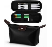 Estuche para lápices, estuche rígido de EVA, resistente a los golpes, estuche impermeable con compartimentos, incluye 1 bolsa grande para lápices para pluma estilográfica ejecutiva para oficina o