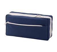 Estuche para lápices, estuche simple para lápices, estuche con cremallera, lona de gran capacidad, Navy