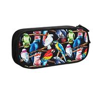 Estuche para lápices Funky Parrots de gran capacidad, organizador de escritorio, estuches para niños y niñas estudiantes
