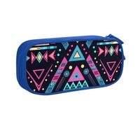 Estuche para lápices geométricos aztecas para niños y niñas, bolsa grande étnica para bolígrafos, organizador de papelería, estuche para lápices para escuela, oficina, bolsa de maquillaje con