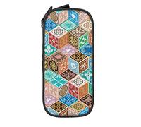 Estuche para lápices Gran capacidad Geométrica Floral Mandala Folk Colorido Estuche para lápices Estuche para bolígrafos para la escuela media / secundaria Oficina Universidad Adulto Niña y niño