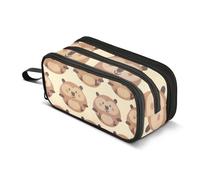 Estuche para lápices Happy Groundhog Day, bolsa de gran capacidad para niños y niñas, 3 compartimentos, organizador de papelería, estuche para escuela, oficina, trabajo, Feliz día de la marmota, Talla