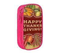 Estuche para lápices Happy Thanksgiving de tamaño mediano con doble cremallera para el trabajo, bonito, Pink, Talla única, Maleta