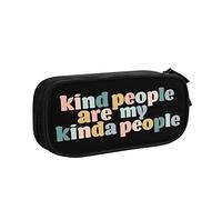 Estuche para lápices Kind People are My Kinda People con cremallera, estuche para lápices para niñas, bolsa de lápices de pie, para oficina, Kinder, color, 5.0cm*10.5cm*20.5cm, Estuche para lápices