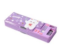 Estuche para lápices, lindo estuche para lápices de dibujos animados para niños con bloqueo de contraseña, caja para bolígrafos multifunción emergente, sacapuntas, agenda, pizarra blanca, útiles esco