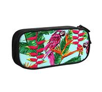 Estuche para lápices, loro, pájaro, flor tropical, gran capacidad, estuche organizador de escritorio para niños, niñas, niños, estudiantes, suministros de oficina, #122, 21x10.5x5cm