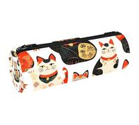 Estuche para lápices, monedero, cosméticos, maquillaje, papelería, escuela, oficina, japonés, Maneki Neko Cats