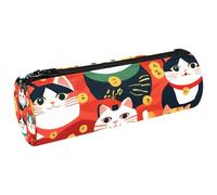 Estuche para lápices, monedero y maquillaje de dibujos animados de Maneki Neko Cats para estudiantes, papelería, escuela, oficina, almacenamiento