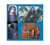 Estuche para lápices Naruto Scroll de Uchiha Itachi 1, de cuero sintético, de gran capacidad, multifunción,