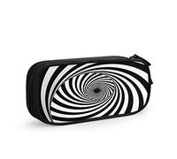 Estuche para lápices negro y blanco con hermoso patrón, bolsa grande de gran capacidad, soporte para bolígrafos, suministros escolares, papelería, organizador de almacenamiento de regalo para escuela secundaria, oficina, estudiante, niña, niño, negro1