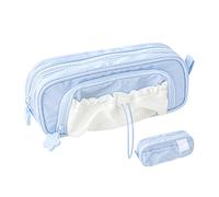 Estuche para lápices - Organizador de suministros de papel y papel - Para suministros de papel para escuela, oficina, viajes, proyecto de arte, Azul, se beskrivning, Unisex adulto