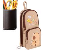 Estuche para lápices Panda - Estuche para bolígrafos Capybara Cute de 6 capas de gran capacidad | Organizador de bolígrafos de 6 capas con diseño animal estético, repelente a la suciedad, resistente a