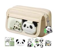 Estuche para lápices Panda - Estuche transparente duradero | Estuches para lápices de animales | Juego de papelería Panda adecuado para la escuela, oficina, viajes, niños, estudiantes, suministros de