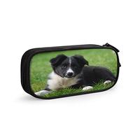 Estuche para lápices para cachorros y perros, raza de perro Border Collie, gran capacidad, soporte para bolígrafos, suministros escolares, organizador de almacenamiento de papelería, regalo para escuela secundaria, oficina, estudiante, niña y niño