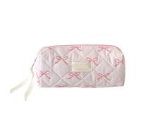 Estuche para lápices para mujer, rosa y blanco, Consulta la descripción | Organizador de cosméticos con cremallera para escuela, viajes, aula, estudio, hotel, al aire libre, vacaciones