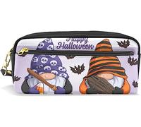 Estuche para lápices para niñas y niños, bolsa de lápices de gran capacidad, bolsa de maquillaje tradicional de cuero de gnomo con compartimento con cremallera, organizador escolar bolsa de papelería