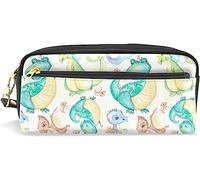 Estuche para lápices para niñas y niños, gran capacidad, diseño de dinosaurios, T-Rexs, de piel de dragón, con compartimento y cremallera, organizador escolar