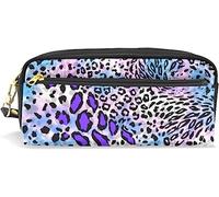 Estuche para lápices para niños y niñas, para la escuela, diseño de leopardo, bolsa de maquillaje con compartimentos, bonito estuche para lápices, papelería escolar