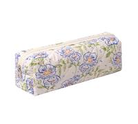 Estuche para lápices, para oficina, universidad, escuela, bolsa de almacenamiento, organizador de maquillaje, bolsa de cosméticos, bonito estuche para bolígrafos para niñas y niños (flores azules)