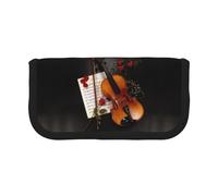 Estuche para lápices pequeño para partituras de violín, estuche para lápices estéticos, bolsa de almacenamiento para bolígrafos, oficina, Black, Talla única, Organizador de bolsas