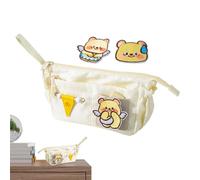 Estuche para lápices portátil, lindo estuche para bolígrafos, Bolsa de papelería de gran capacidad, organizador de lápices, Diseño de asa, lindo bolso de transporte para bolígrafo de oso para estudian