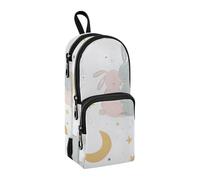 Estuche para lápices Rabbit The Moon, gran capacidad, con compartimento, para estudiantes, escuela, oficina, trabajo, Rabbit the Moon, Talla única, Maletín