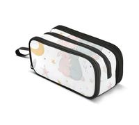 Estuche para lápices Rabbit The Moon, gran capacidad para niños y niñas, 3 compartimentos, organizador de papelería, estuche para escuela, oficina, trabajo, Rabbit the Moon, Talla única, Maletín