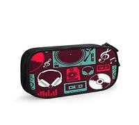 Estuche para lápices retro funky con cinta de mezcla de música, gran capacidad, soporte para bolígrafos, suministros escolares, organizador de almacenamiento de papelería, regalo para escuela secundaria, oficina, estudiante, niña y niño