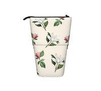 Estuche para lápices rosa y blanco magnolia marfil Stand Up Pen Bag Print Papelería Organizador Caja Durable Bolsa de maquillaje para niños, G, color, 5.0cm*10.5cm*20.5cm, Estuche para lápices