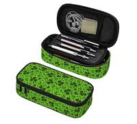 Estuche para lápices Shamrock Green Leaf Clover Estuche para bolígrafos Estuche para lápices de gran capacidad Caja de papelería Portabolígrafos portátil Organizador de escritorio con cremalleras do