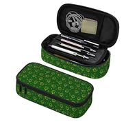 Estuche para lápices Shamrocks Green Leaf Clover Estuche para bolígrafos Estuche para lápices de gran capacidad Caja de papelería Portabolígrafos portátil Organizador de escritorio con cremalleras d