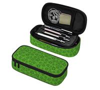 Estuche para lápices Shamrocks Green Leaf Clover Estuche para bolígrafos Estuches para lápices de gran capacidad Caja de papelería Portabolígrafos portátil Organizador de escritorio con cremalleras