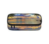 Estuche para lápices Sunset at The Beach de gran capacidad, bolsa para bolígrafos de oficina, bolsa de cosméticos con compartimentos para niñas, niños y adultos