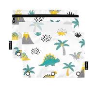 Estuche para lápices transparente blanco abstracto de dinosaurio para niñas | El gran espacio se traga un juego completo de marcadores, la parte frontal transparente encuentra el color correcto rápido