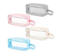 Estuche Para Lápices Transparente De Pvc De 4 Piezas, Estuche Para Lápices Para Estudiantes De Gran Capacidad, Bolsa De Almacenamiento De Papelería, Bolsa De Almacenamiento Multifuncional