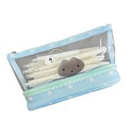 Estuche para lápices transparente resistente al agua de alta capacidad organizador de marcadores bolsa suministros de arte bolsa de cosméticos de viaje caja transparente de gran capacidad, pregunta