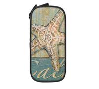 Estuche para lápices vintage con diseño de estrella de mar, minimalista, portátil, duradero, con cremallera, para escuela, oficina, negro, color, 5.0cm*10.5cm*20.5cm, Estuche para lápices