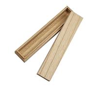 Estuche para lápices vintage de madera sin terminar, caja rectangular de almacenamiento de artículos de papelería, soporte portátil para bolígrafos con extracción, pequeña caja de almacenamiento de