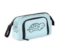 Estuche para Lápices y Lapiceros de Gran Capacidad, Bonito Estuche Cartuchera Escolar de Tortuga, Bolsa de Papelería, Maquillaje, Organizador de Oficina para Adultos, Cute Line Turtle, Talla única