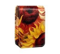 Estuche para lápiz Labial,Bolsa de Maquillaje portátil,Organizador para lápiz Labial,Girasoles Amarillos de Acuarela