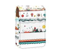 Estuche para lápiz Labial,Bolsa de Maquillaje portátil,Organizador para lápiz Labial,Rayas de Frutas Estilo Boho