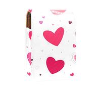 Estuche para lápiz labial personalizado, bolsa de maquillaje portátil, bolsa de cosméticos, soporte para lápiz labial, organizador de maquillaje, corazones dibujados a mano, Varios colores, 9.5x2x7 cm/3.7x0.8x2.7 in