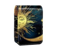 Estuche para lápiz labial personalizado, bolsa de maquillaje portátil, bolsa de cosméticos, soporte para lápiz labial, organizador de maquillaje, luna, sol, boho, Varios colores, 9.5x2x7 cm/3.7x0.8x2.7 in
