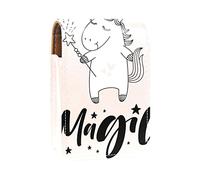 Estuche para lápiz labial personalizado, bolsa de maquillaje portátil, bolsa de cosméticos, soporte para lápiz labial, organizador de maquillaje, rosa lindo unicornio mágico, Varios colores, 9.5x2x7 cm/3.7x0.8x2.7 in