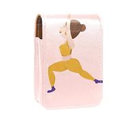 Estuche para lápiz labial personalizado, bolsa de maquillaje portátil, bolsa de cosméticos, soporte para lápiz labial, organizador de maquillaje, yoga y mujer, Varios colores, 9.5x2x7 cm/3.7x0.8x2.7 in